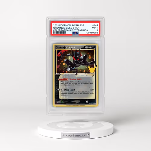 2021 Pokémon Swsh Black Star Promo #144 Greninja-Gold Star - Celebrations Elite Trainer Box (PSA 9 M