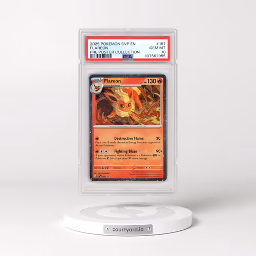 2025 Pokémon Svp EN-SV Black Star Promo #167 Flareon - Prismatic Evolutions Poster Collection (PSA 1