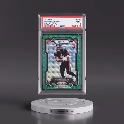 2023 Panini Prizm #305 Bijan Robinson - Green Wave (PSA 9 MINT)