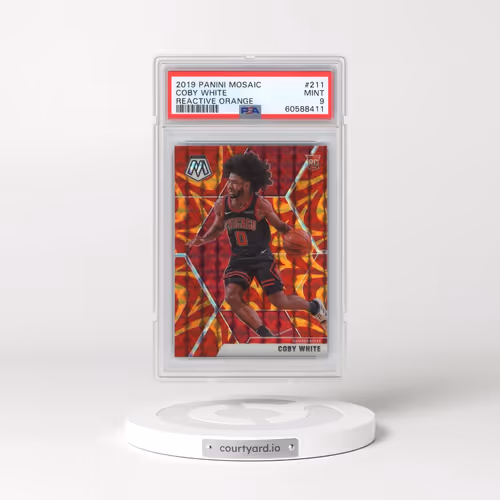 2019 Panini Mosaic #211 Coby White - Reactive Orange (PSA 9 MINT)