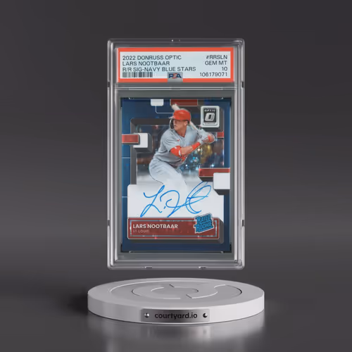 2022 Panini Donruss Optic Rated Rookie Signatures #RRSLN Lars Nootbaar - Navy Blue Stars (PSA 10 GEM