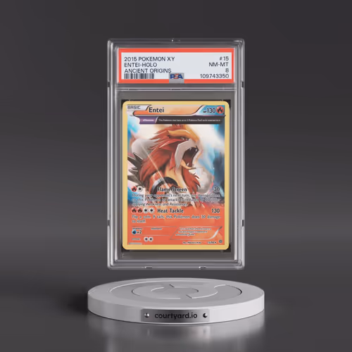 2015 Pokémon XY Ancient Origins #15 Entei - Holo (PSA 8 NM-MT)