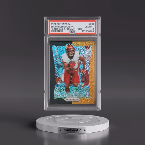 2024 Panini Prizm Deca #291 Brian Robinson Jr. - Black Gold Shimmer Fotl (PSA 10 GEM MINT)