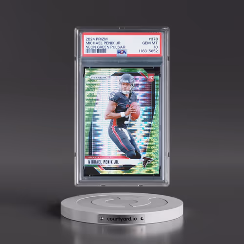 2024 Panini Prizm #378 Michael Penix Jr. - Neon Green Pulsar (PSA 10 GEM MINT)