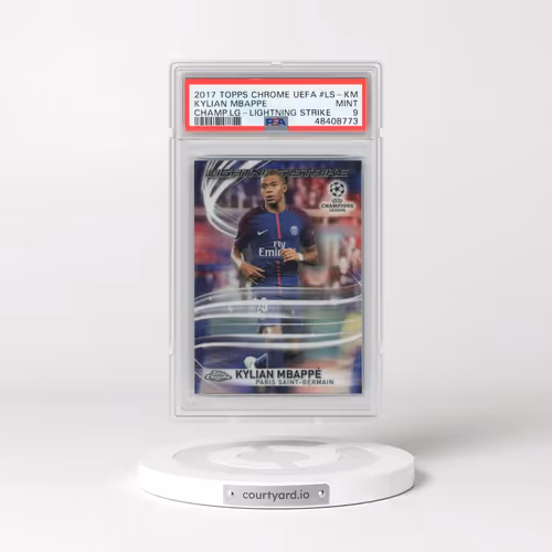 2017 Topps Chrome UEFA Champions League Lightning Strike #LS-KM Kylian Mbappe (PSA 9 MINT)