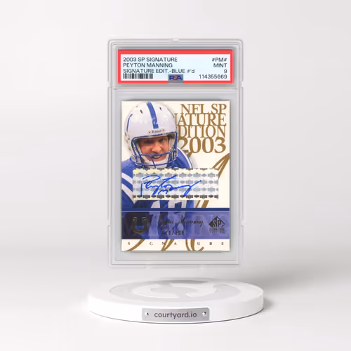 2003 SP Signature Signature Edition #PM# Peyton Manning - Blue #'d (PSA 9 MINT)