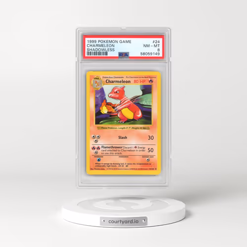 1999 Pokémon Game #24 Charmeleon - Shadowless (PSA 8 NM-MT)