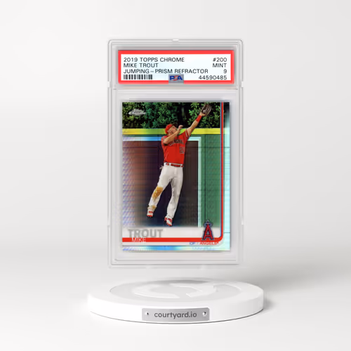 2019 Topps Chrome #200 Mike Trout - Jumping-Prism Refractor (PSA 9 MINT)