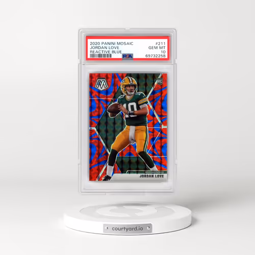 2020 Panini Mosaic #211 Jordan Love - Reactive Blue (PSA 10 GEM MINT)