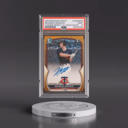 2023 Bowman Draft Chrome Prospect Autograph #CDABWN Brandon Winokur - Gold Wave (PSA 9 MINT)