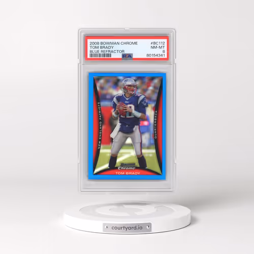 2008 Bowman Chrome #BC112 Tom Brady - Blue Refractor (PSA 8 NM-MT)