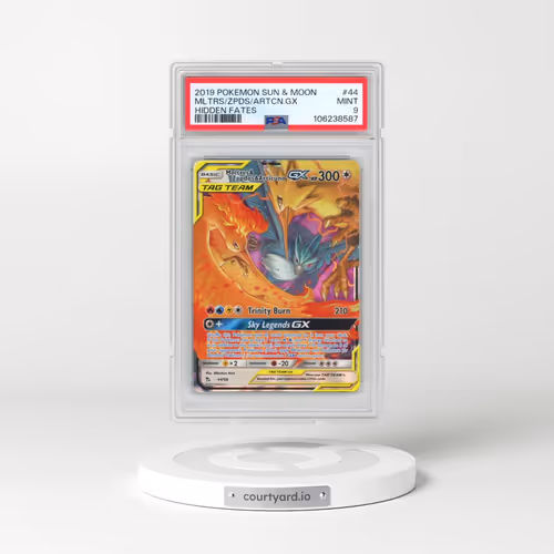 2019 Pokémon Sun & Moon Hidden Fates #44 Moltres & Zapdos & Articuno GX - Holo (PSA 9 MINT)