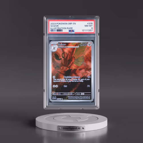 2023 Pokémon Obf EN-Obsidian Flames #205 Scizor - Illustration Rare (PSA 8 NM-MT)