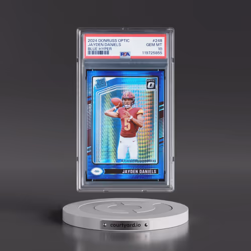 2024 Panini Donruss Optic #248 Jayden Daniels - Blue Hyper (PSA 10 GEM MINT)