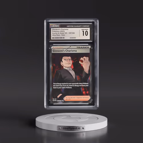 2023 Scarlet & Violet 151 - MEW EN #197/165 Giovanni's Charisma - Ultra Rare Holo (CGC 10 GEM MINT)