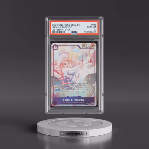 2025 One Piece EB02-Extra Booster -Anime 25th Collection #035 Sanji & Pudding - Alternate Art (PSA 1