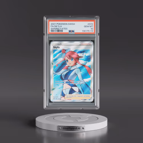 2021 Pokémon Sword & Shield Shining Fates #072 Skyla - Full Art (PSA 10 GEM MINT)