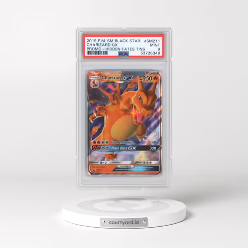 2019 Pokémon SM Black Star Promo #SM211 Charizard GX - Holo Hidden Fates Tins (PSA 9 MINT)