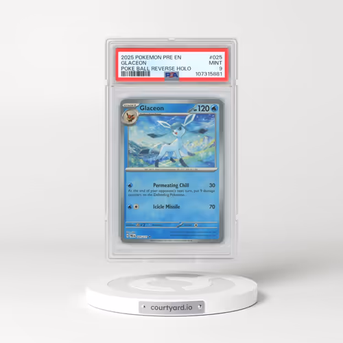 2025 Pokémon Pre EN-Prismatic Evolutions #025 Glaceon - Reverse Holo Poke Ball (PSA 9 MINT)