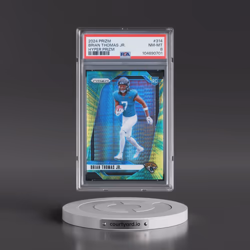 2024 Panini Prizm #314 Brian Thomas Jr. - Hyper Prizm (PSA 8 NM-MT)