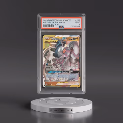 2019 Pokémon Sun & Moon Cosmic Eclipse #156 Arceus & Dialga & Palkia GX - Holo (PSA 9 MINT)