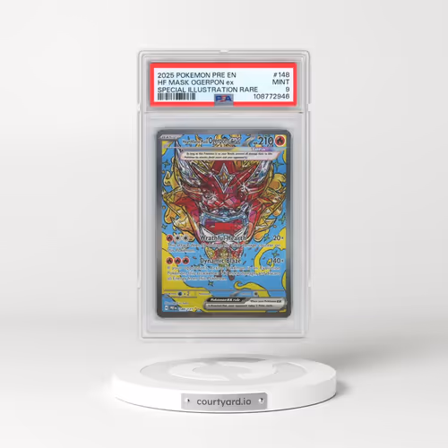 2025 Pokémon Pre EN-Prismatic Evolutions #148 Hearthflame Mask Ogerpon EX - Holo Special Illustration Rare (PSA 9 MINT)