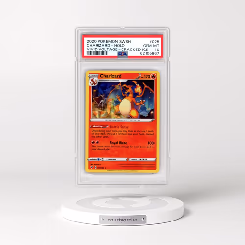 2020 Pokémon Sword & Shield Vivid Voltage #025 Charizard - Holo Cracked Ice (PSA 10 GEM MINT)