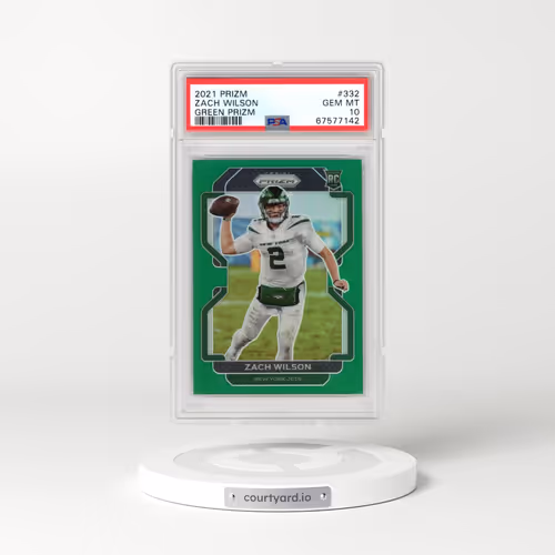 2021 Panini Prizm #332 Zach Wilson - Green Prizm (PSA 10 GEM MINT)