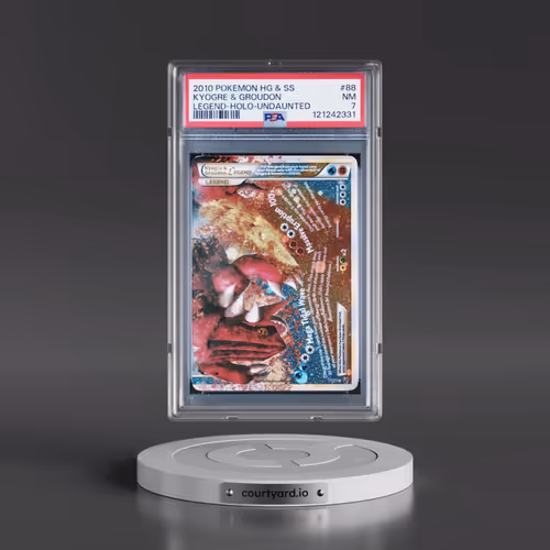 2010 Pokémon Heartgold & Soulsilver Undaunted #88 Kyogre & Groudon Legend - Holo (PSA 7 NM)