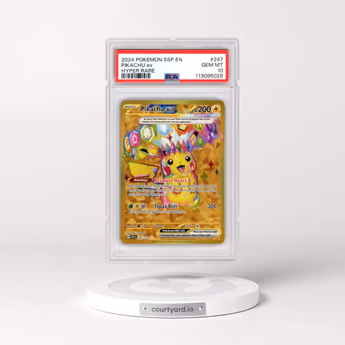 2024 Pokémon Ssp EN-Surging Sparks #247 Pikachu EX - Holo Hyper Rare (PSA 10 GEM MINT)