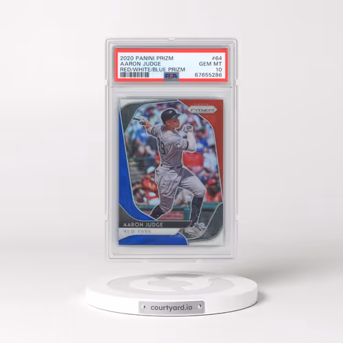 2020 Panini Prizm #64 Aaron Judge - Red/White/Blue Prizm (PSA 10 GEM MINT)