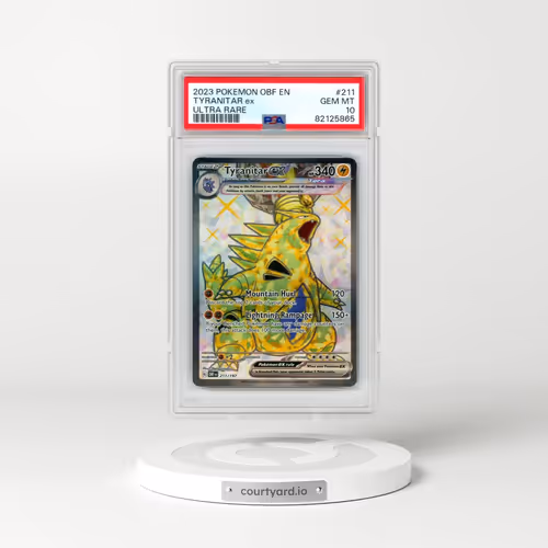 2023 Pokémon Obf EN-Obsidian Flames #211 Tyranitar EX - Holo Ultra Rare (PSA 10 GEM MINT)