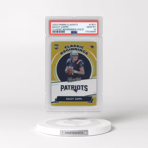 2022 Panini Classics Classic Beginnings #CB21 Bailey Zappe - Gold (PSA 10 GEM MINT)