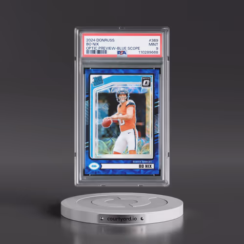 2024 Panini Donruss #369 Bo Nix - Optic Preview-Blue Scope (PSA 9 MINT)