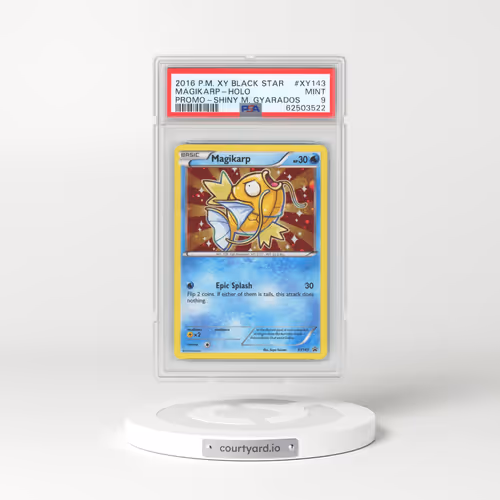 2016 Pokémon XY Black Star Promo #XY143 Magikarp - Holo Shiny Mega Gyarados (PSA 9 MINT)