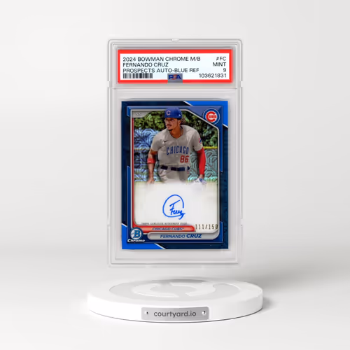 2024 Bowman Mega Box Chrome Bowman Prospect Mega Autographs #FC Fernando Cruz - Blue Refractor (PSA 9 MINT)