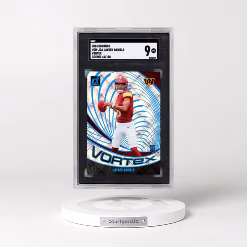 2024 Donruss #VOR-JDA Jayden Daniels - Vortex Cosmic (SGC 9 MINT)