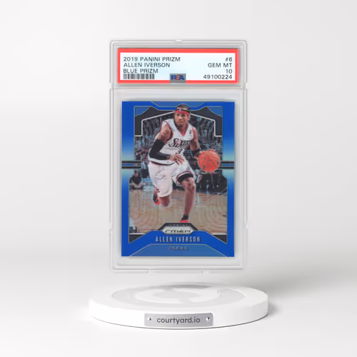 2019 Panini Prizm #6 Allen Iverson - Blue Prizm (PSA 10 GEM MINT)