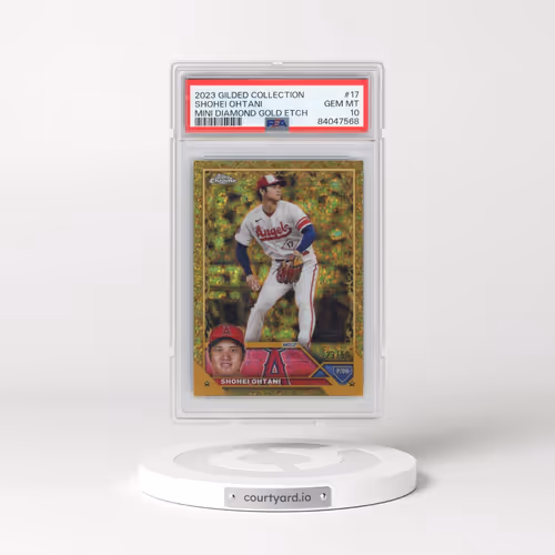 2023 Topps Gilded Collection #17 Shohei Ohtani - Mini Diamond Gold Etch (PSA 10 GEM MINT)
