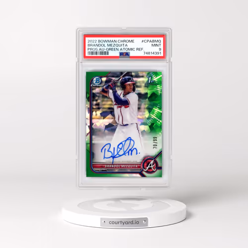 2022 Bowman Chrome Prospect Autographs #CPABMQ Brandol Mezquita - Green Atomic Refractor (PSA 9 MINT