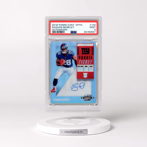 2018 Panini Contenders Optic #102 Saquon Barkley - Autograph (PSA 9 MINT)