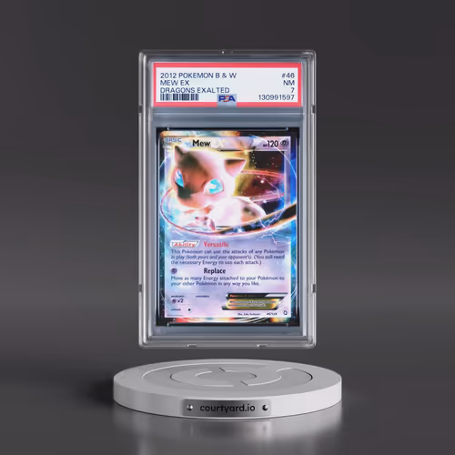 2012 Pokémon Black & White Dragons Exalted #46 Mew EX - Holo (PSA 7 NM)