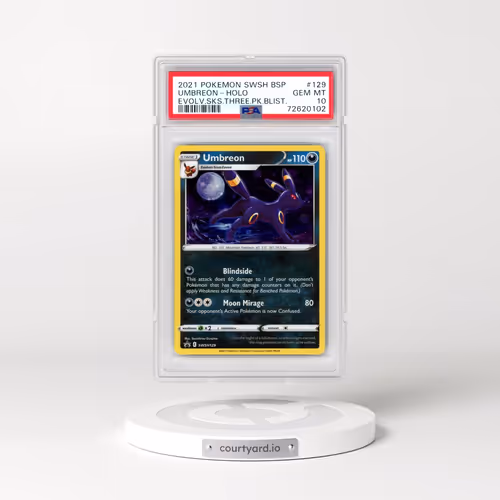2021 Pokémon Swsh Black Star Promo #129 Umbreon - Holo Evolving Skies Three Pack Blisters (PSA 10 GE