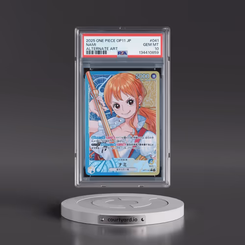 2025 One Piece Japanese OP11-A Fist of Divine Speed #041 Nami - Alternate Art (PSA 10 GEM MINT)