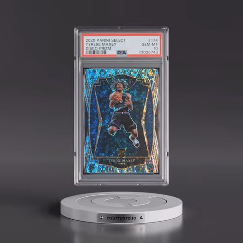 2020 Panini Select #174 Tyrese Maxey - Disco Prizm (PSA 10 GEM MINT)