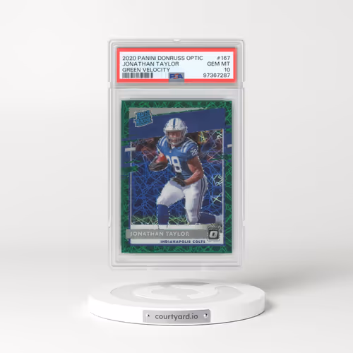 2020 Panini Donruss Optic #167 Jonathan Taylor - Green Velocity (PSA 10 GEM MINT)