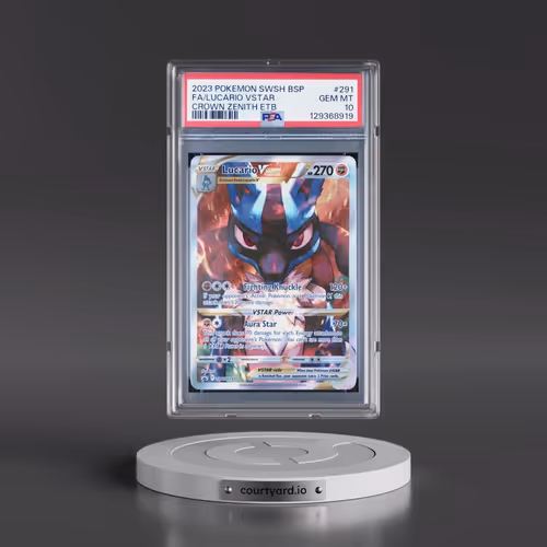 2023 Pokémon Swsh Black Star Promo #291 Lucario Vstar - Full Art Crown Zenith Elite Trainer Box (PSA