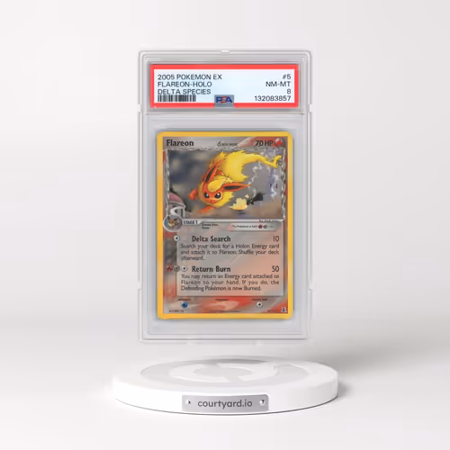 2005 Pokémon EX Delta Species #5 Flareon - Holo (PSA 8 NM-MT)
