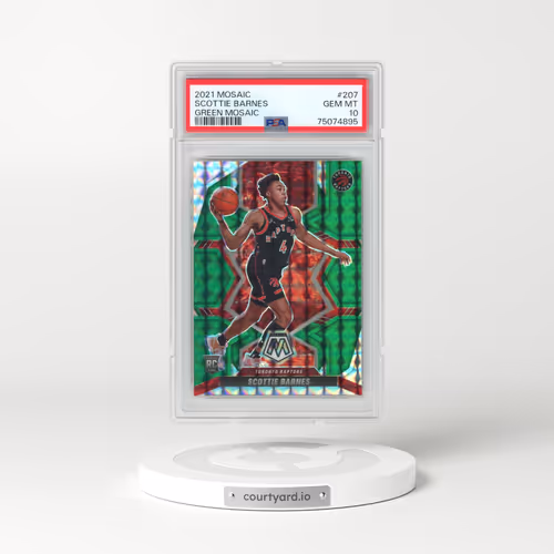 2021 Panini Mosaic #207 Scottie Barnes - Green Mosaic (PSA 10 GEM MINT)