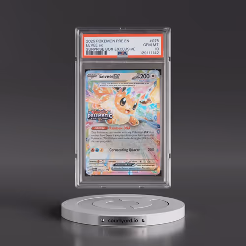 2025 Pokémon Pre EN-Prismatic Evolutions #075 Eevee EX - Holo Surprise Box Exclusive (PSA 10 GEM MIN